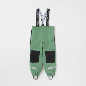 Green Waterproof Kids Shell Trousers from the Polarn O. Pyret kidswear collection. Quality kids clothing made to last.