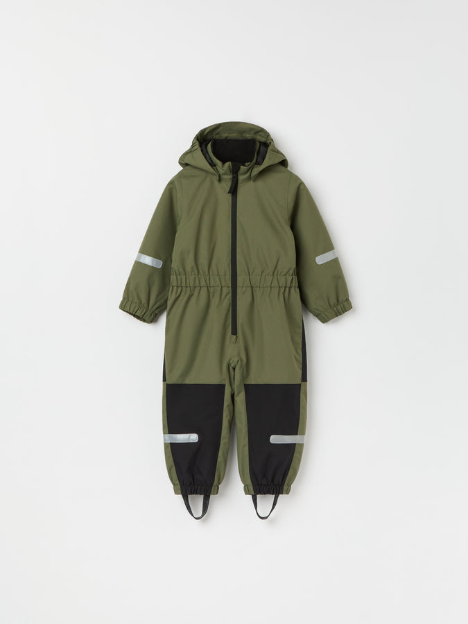 Green Recycled Kids Puddle Suit from the Polarn O. Pyret kidswear collection. Made using ethically sourced materials.