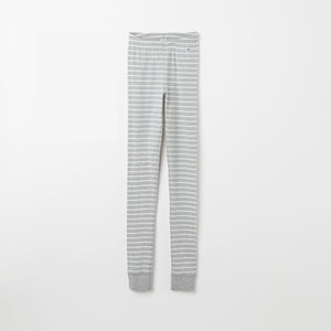 PO.P Stripe Adult Leggings Grey Unisex XS -XL