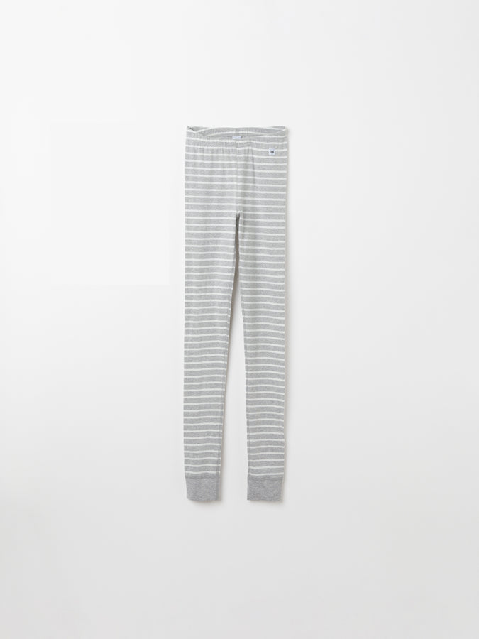 PO.P Stripe Adult Leggings Grey Unisex XS -XL