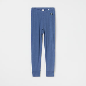 Blue Thermal Merino Kids Leggings from the Polarn O. Pyret kidswear collection. The best ethical kids outerwear.