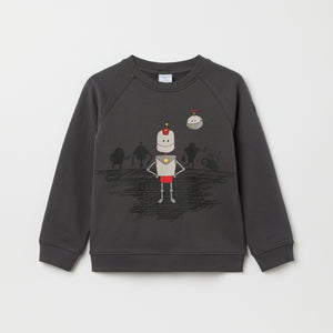 Robot Motif Kids Sweatshirt