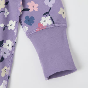 Floral Print Cotton Baby Sleepsuit from the Polarn O. Pyret baby collection. The best ethical kids clothes