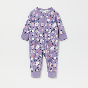 Floral Print Cotton Baby Sleepsuit from the Polarn O. Pyret baby collection. The best ethical kids clothes