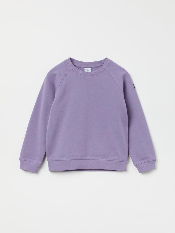 Purple Cotton Kids Sweatshirt from the Polarn O. Pyret kidswear collection. Clothes made using sustainably sourced materials.