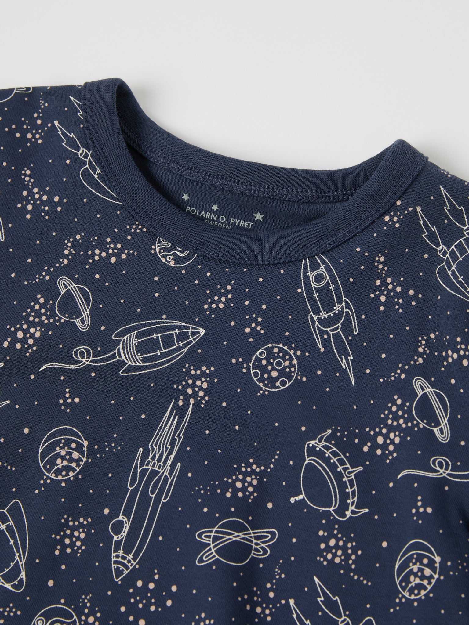 Space Print Kids Pyjamas from the Polarn O. Pyret kidswear collection. The best ethical kids clothes