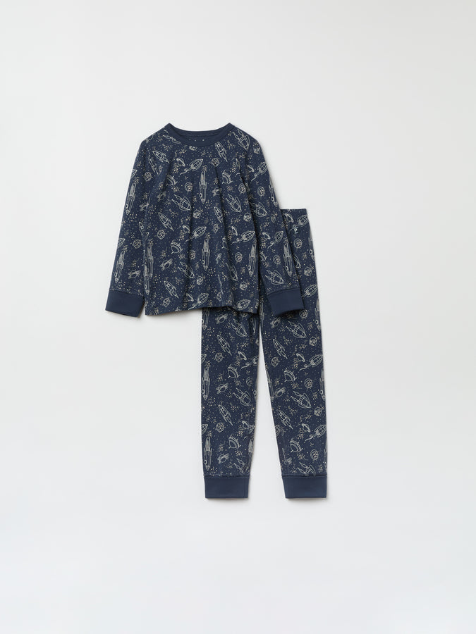 Space Print Kids Pyjamas from the Polarn O. Pyret kidswear collection. The best ethical kids clothes