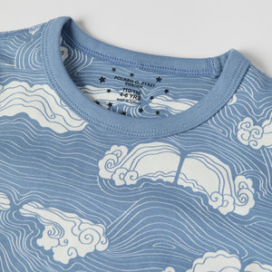 Mustache Print Kids Pyjamas from the Polarn O. Pyret kidswear collection. Clothes made using sustainably sourced materials.