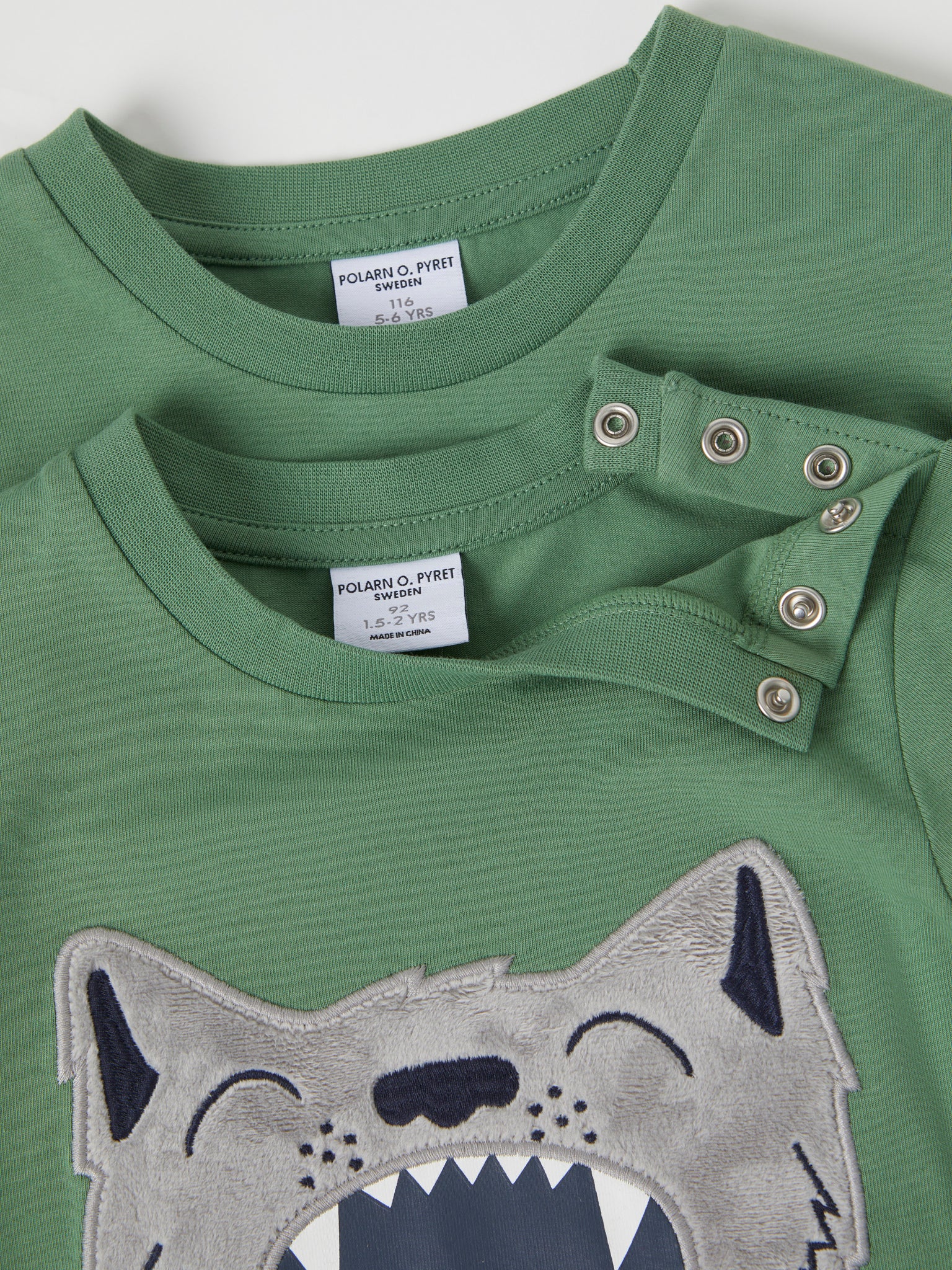 Wolf Print Cotton Kids Top from the Polarn O. Pyret kidswear collection. Ethically produced kids clothing.