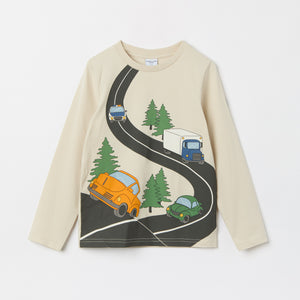 Road Print Beige Kids Top from the Polarn O. Pyret kidswear collection. The best ethical kids clothes