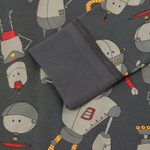 Grey Robot Print Kids Top from the Polarn O. Pyret kidswear collection. The best ethical kids clothes