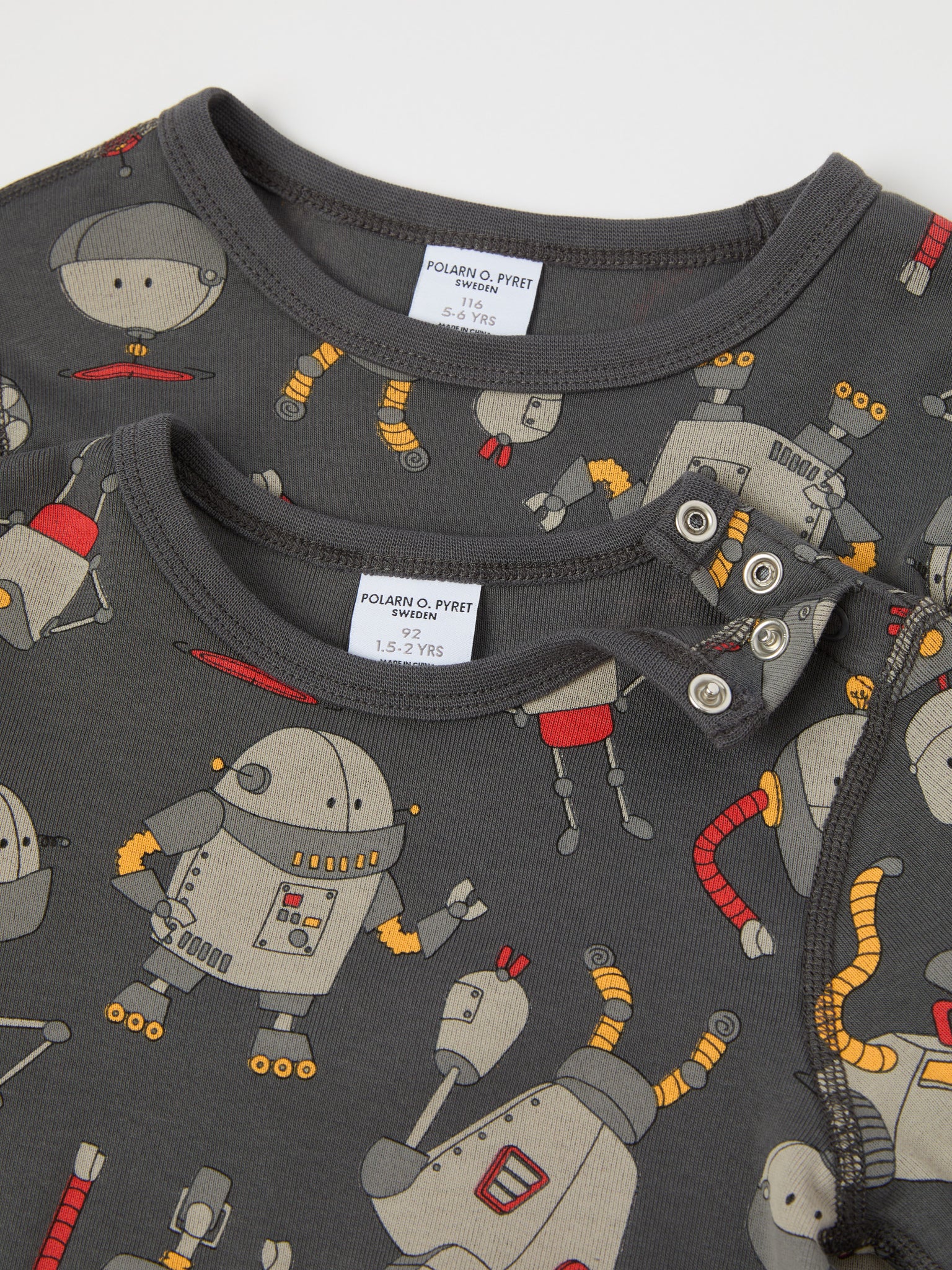 Grey Robot Print Kids Top from the Polarn O. Pyret kidswear collection. The best ethical kids clothes