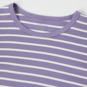 Purple Striped Adult Pyjamas from the Polarn O. Pyret kidswear collection. Nordic kids clothes made from sustainable sources.