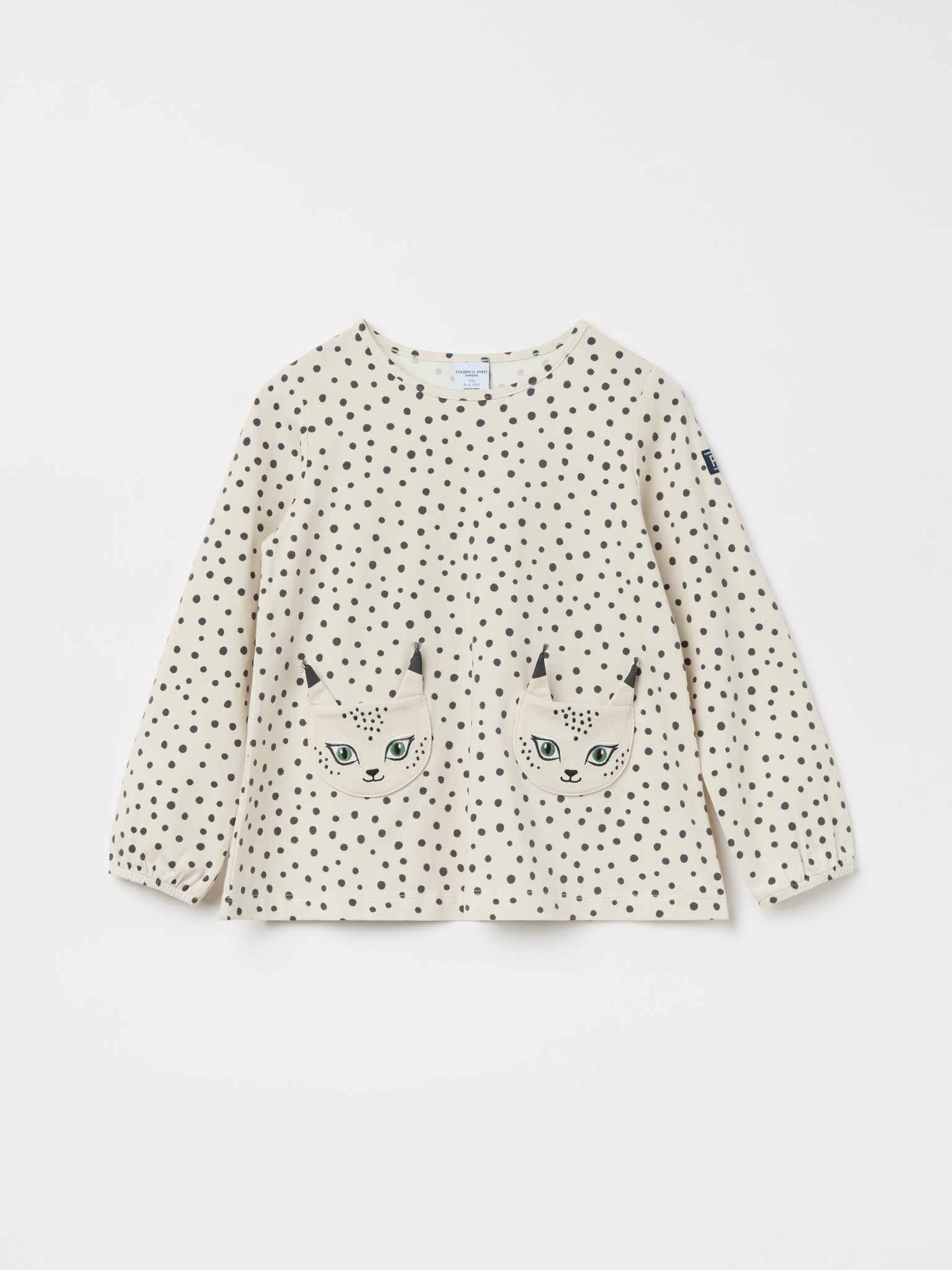 Polka Dot Kids Top with Fox Pockets from the Polarn O. Pyret kidswear collection. The best ethical kids clothes