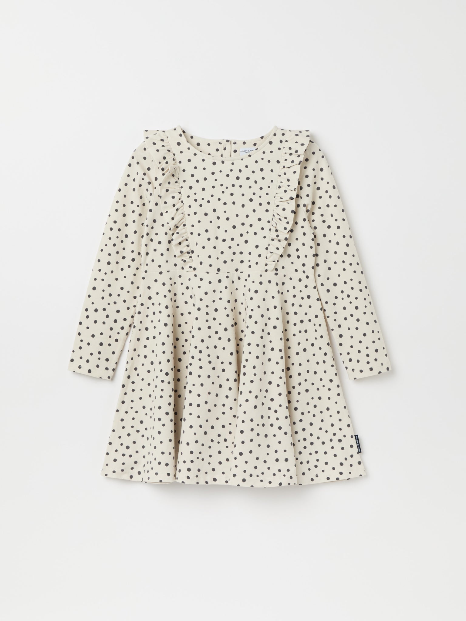 Organic Cotton Polka Dot Print Kids Dress Polarn O. Pyret UK