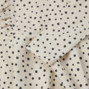 Organic Cotton Polka Dot Print Kids Dress from the Polarn O. Pyret kidswear collection. Ethically produced kids clothing.