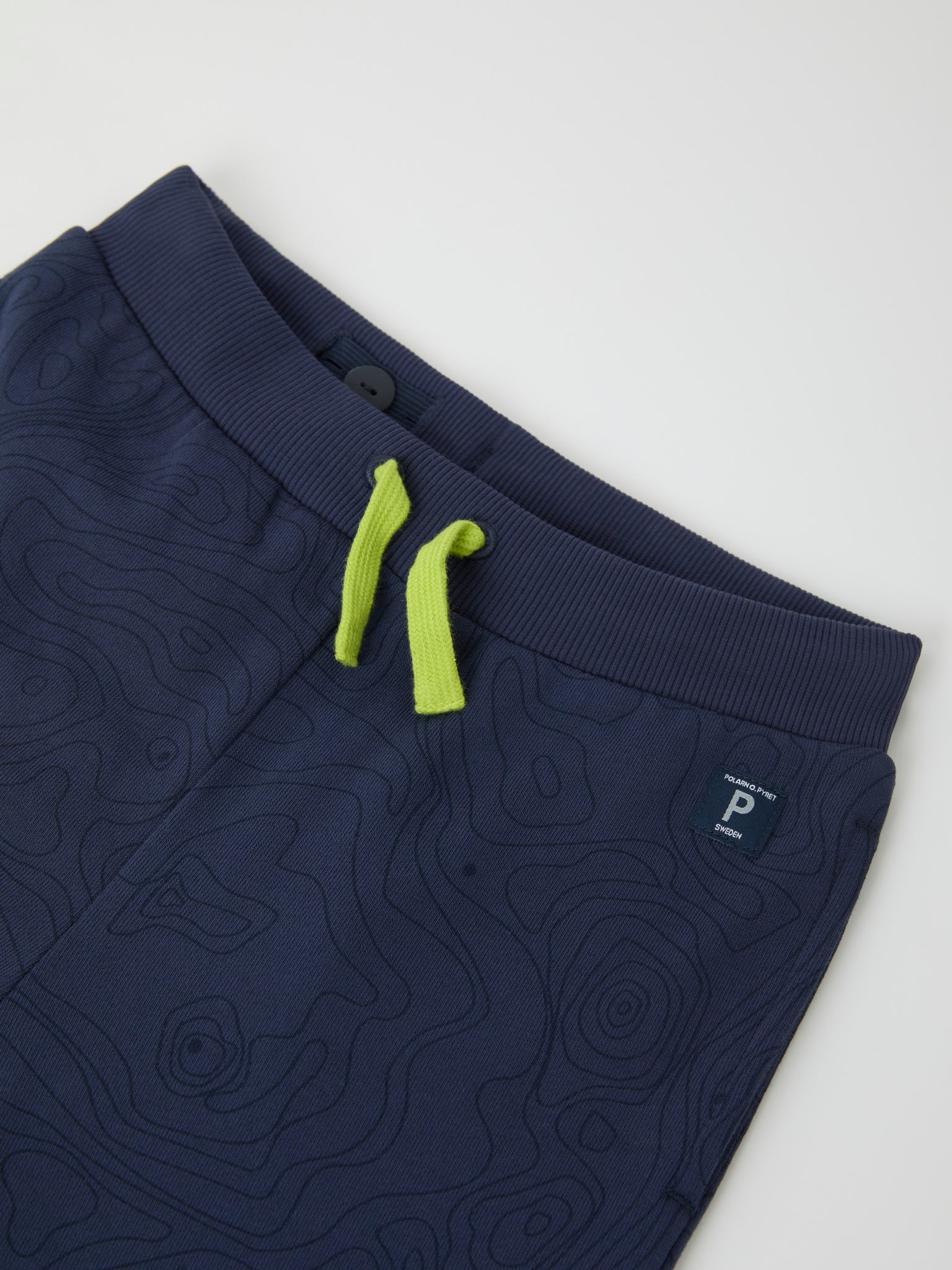 Navy Kids Cargo Joggers from the Polarn O. Pyret kidswear collection. Clothes made using sustainably sourced materials.