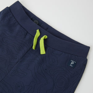 Navy Kids Cargo Joggers from the Polarn O. Pyret kidswear collection. Clothes made using sustainably sourced materials.