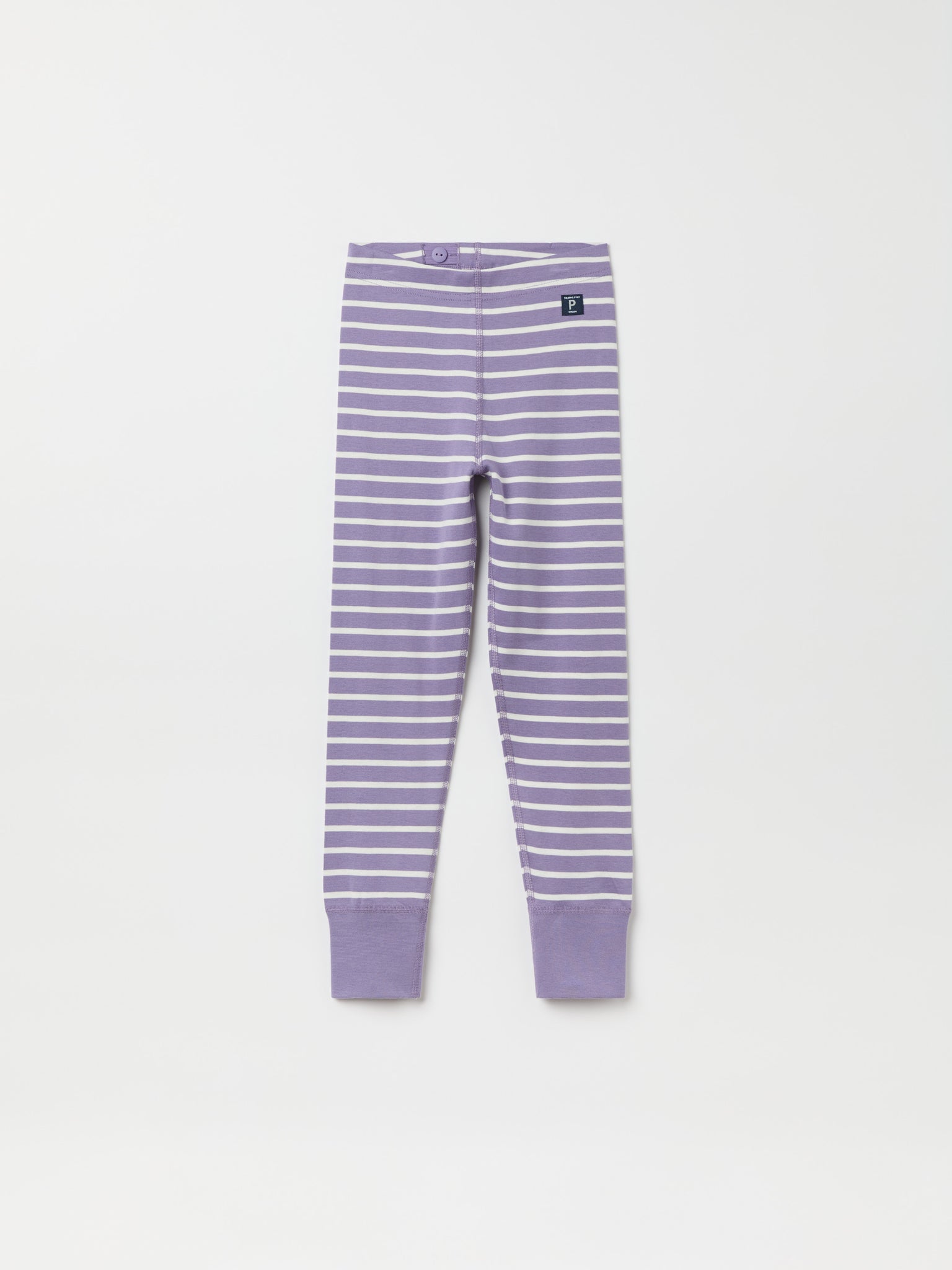 Purple Striped Kids Leggings from the Polarn O. Pyret kidswear collection. Nordic kids clothes made from sustainable sources.