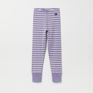 Purple Striped Kids Leggings from the Polarn O. Pyret kidswear collection. Nordic kids clothes made from sustainable sources.