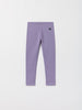 Purple Organic Cotton Kids Leggings from the Polarn O. Pyret kidswear collection. Clothes made using sustainably sourced materials.