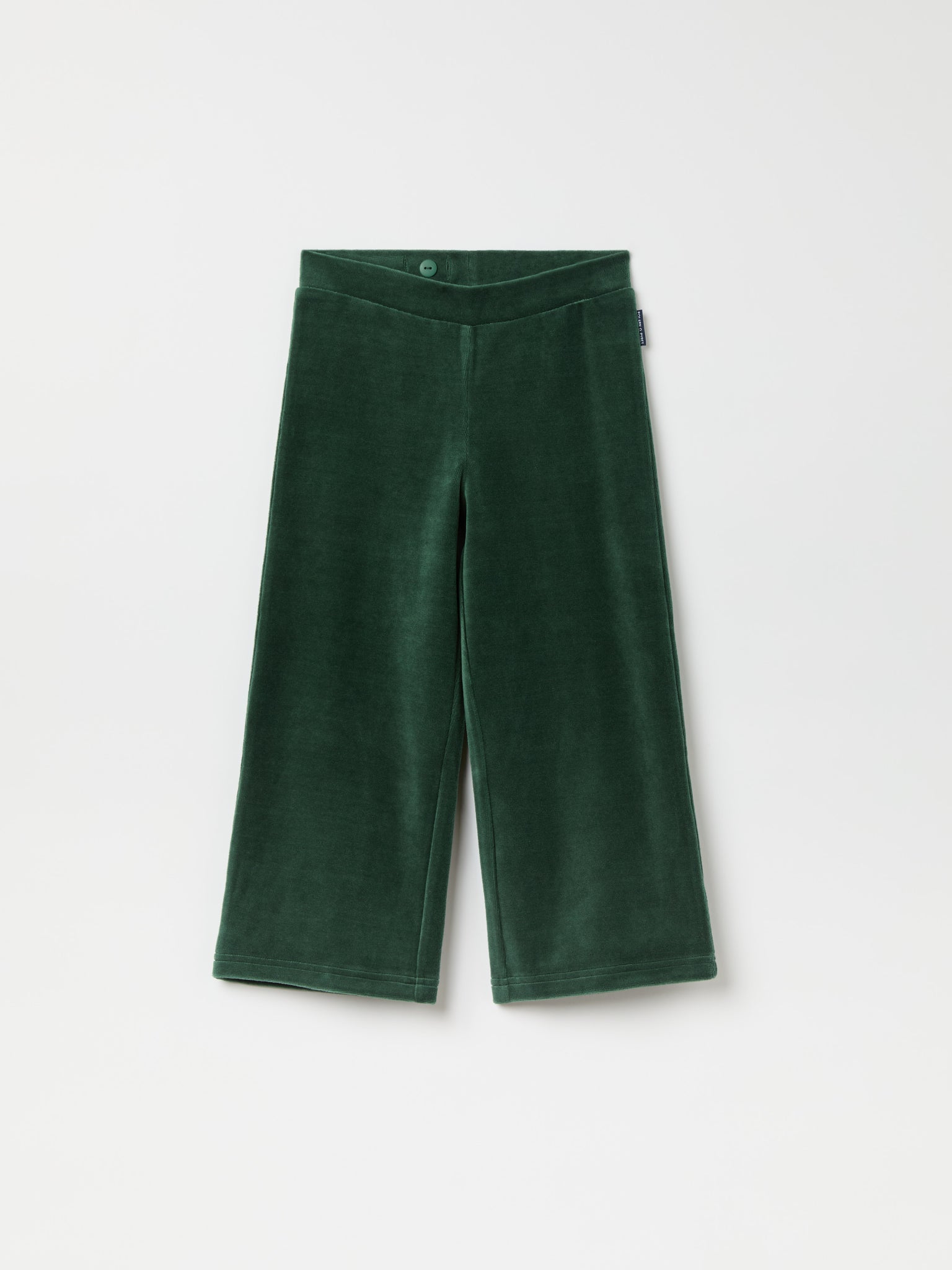 Green Kids Flared Velour Trousers from the Polarn O. Pyret kidswear collection. The best ethical kids clothes