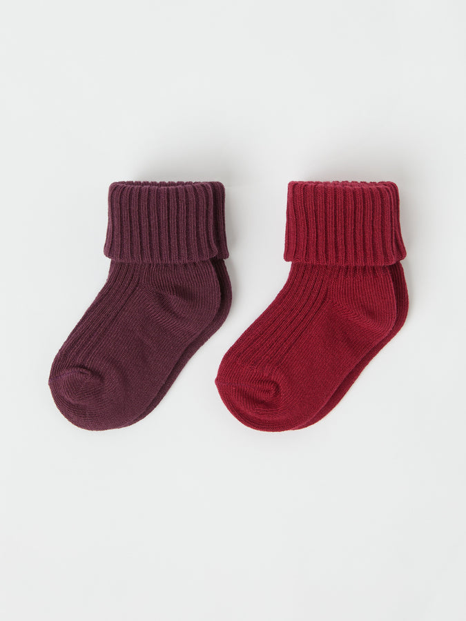 Red Two Pack Baby Socks from the Polarn O. Pyret baby collection. The best ethical kids clothes