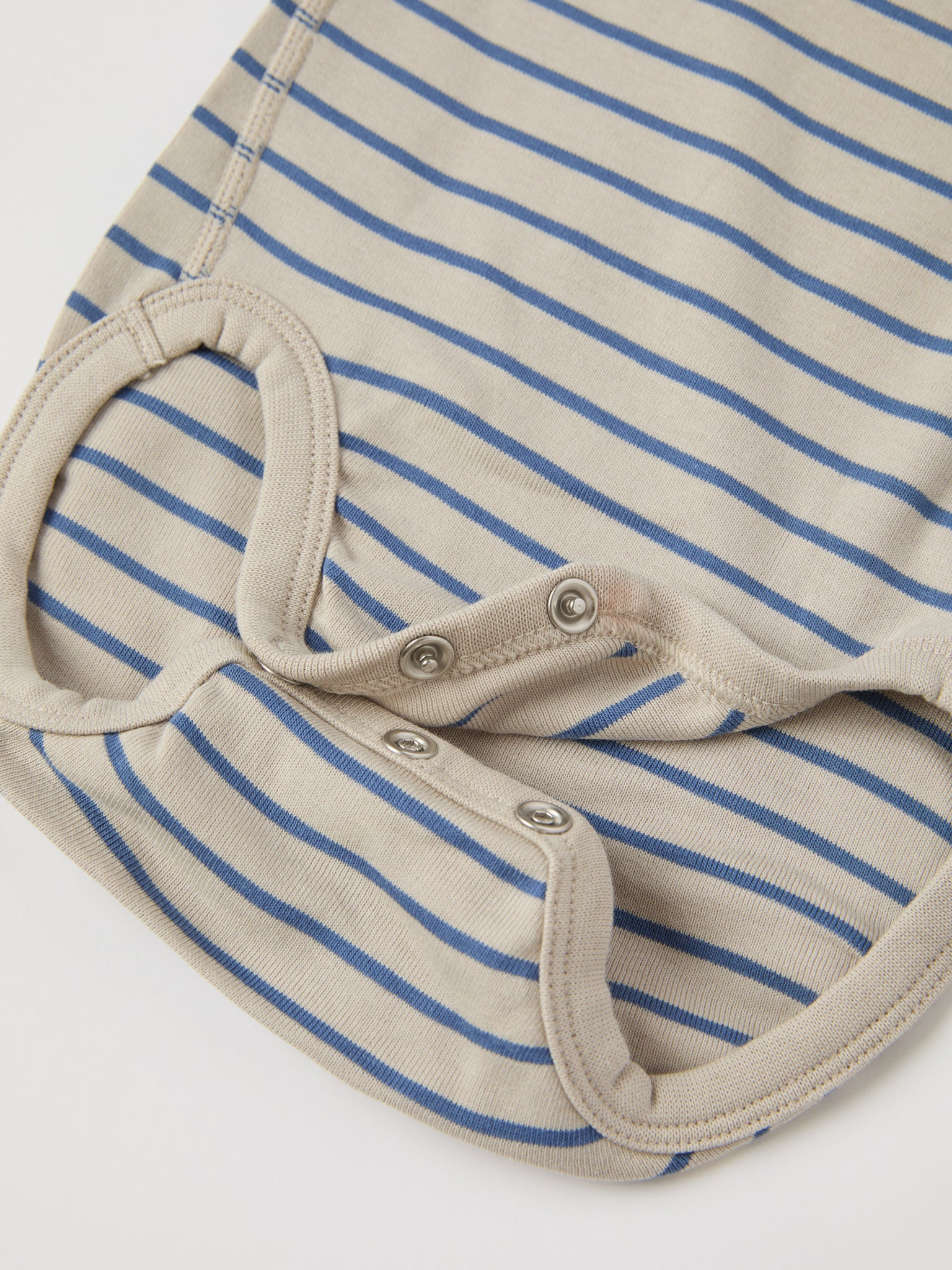 Striped Rabbit Appliqué Babygrow from the Polarn O. Pyret baby collection. Nordic kids clothes made from sustainable sources.