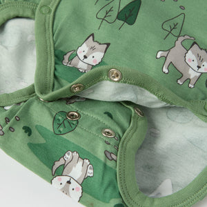 Mountain Fox Print Wraparound Babygrow from the Polarn O. Pyret baby collection. The best ethical kids clothes