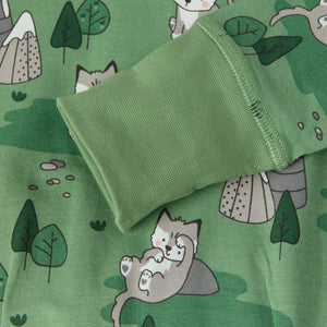 Mountain Fox Print Babygrow from the Polarn O. Pyret baby collection. Nordic kids clothes made from sustainable sources.