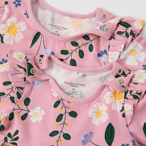 Floral Print Organic Cotton Baby Dress from the Polarn O. Pyret baby collection. Nordic kids clothes made from sustainable sources.