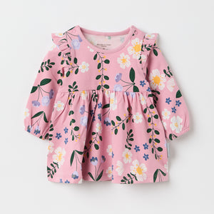 Floral Print Organic Cotton Baby Dress from the Polarn O. Pyret baby collection. Nordic kids clothes made from sustainable sources.