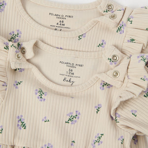 Ribbed Floral Print Baby Dress from the Polarn O. Pyret baby collection. The best ethical kids clothes