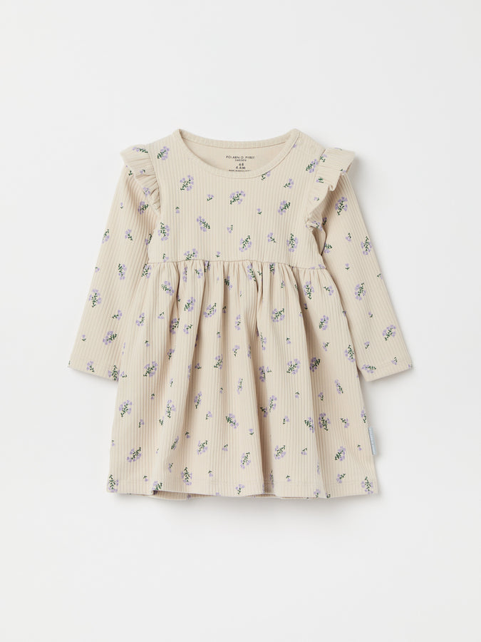 Ribbed Floral Print Baby Dress from the Polarn O. Pyret baby collection. The best ethical kids clothes