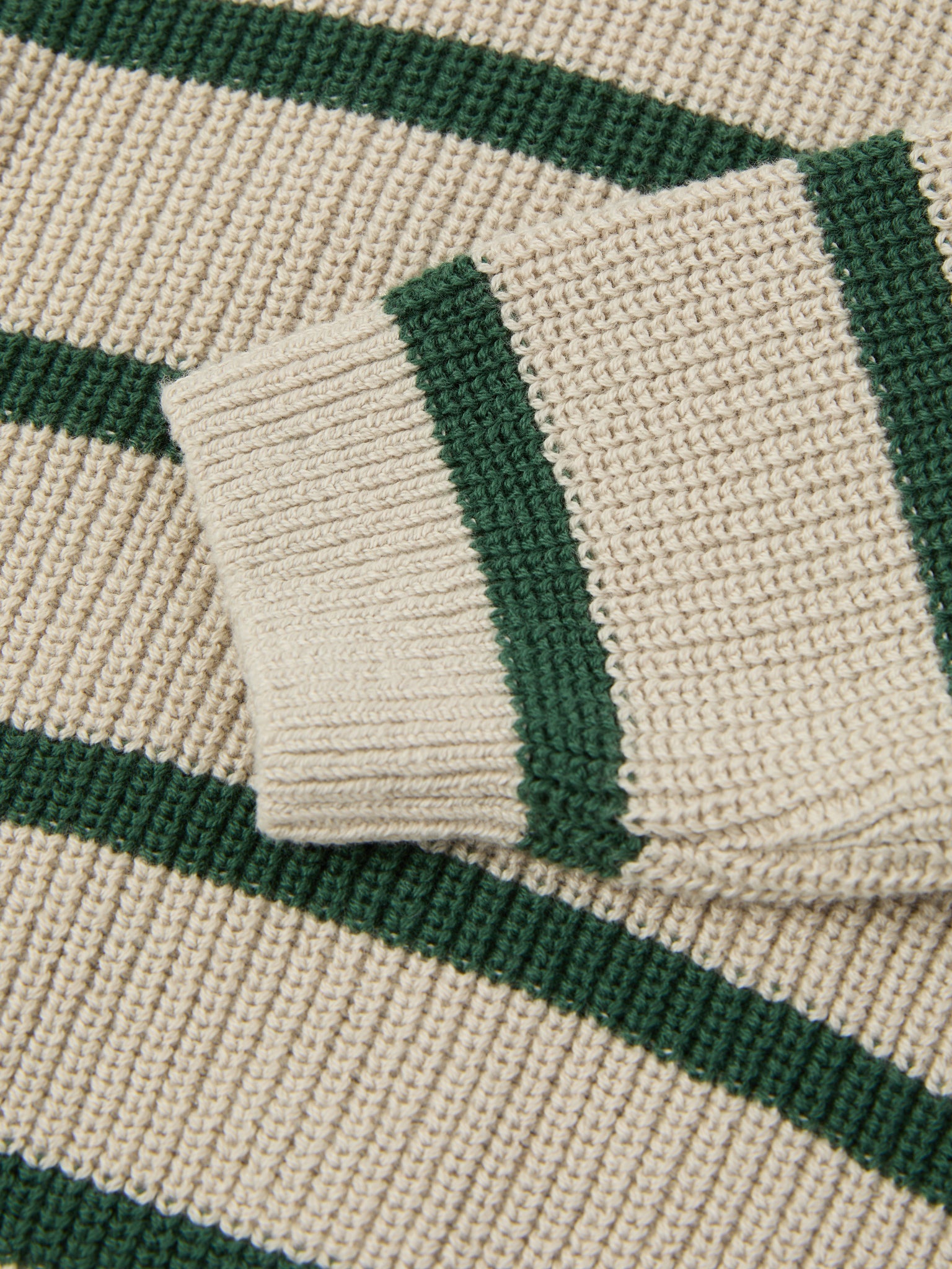 Green Striped Baby Jumper from the Polarn O. Pyret baby collection. Clothes made using sustainably sourced materials.