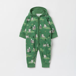 Mountain Wolf Print Baby All-in-one from the Polarn O. Pyret baby collection. Clothes made using sustainably sourced materials.