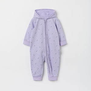 Purple Floral Print Baby All-in-one from the Polarn O. Pyret baby collection. The best ethical kids clothes