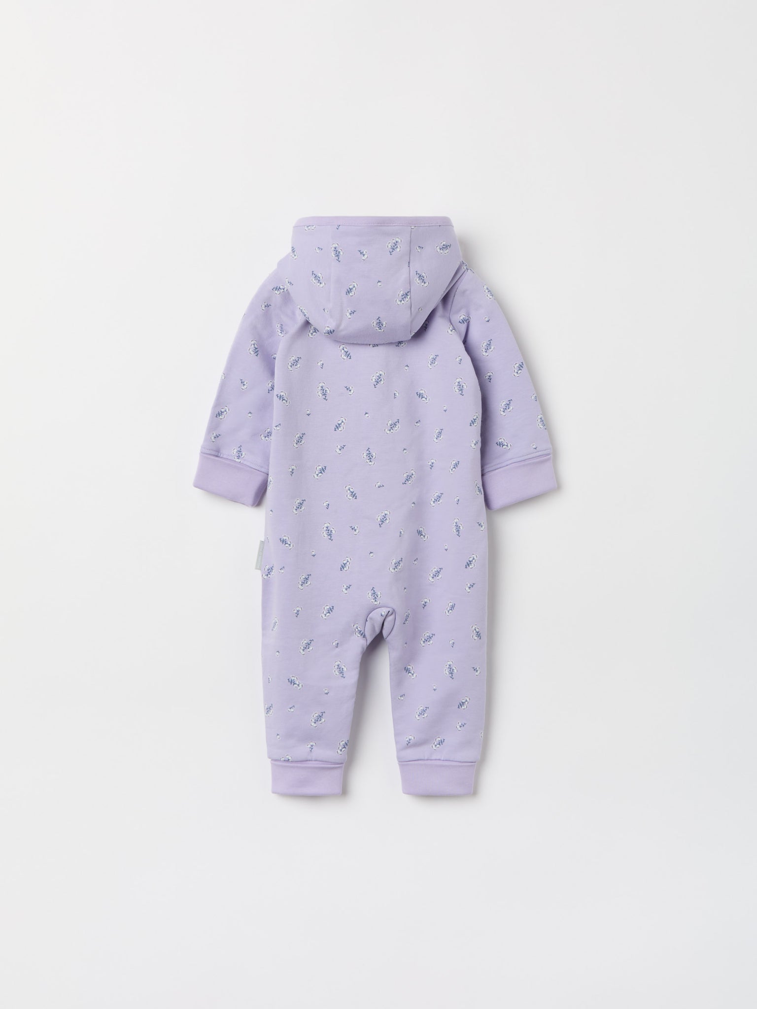 Purple Floral Print Baby All-in-one from the Polarn O. Pyret baby collection. The best ethical kids clothes