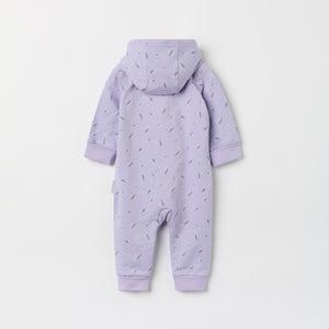 Purple Floral Print Baby All-in-one from the Polarn O. Pyret baby collection. The best ethical kids clothes