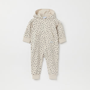 Polka Dot Print Organic Baby All-in-one from the Polarn O. Pyret baby collection. Nordic kids clothes made from sustainable sources.