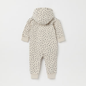 Polka Dot Print Organic Baby All-in-one from the Polarn O. Pyret baby collection. Nordic kids clothes made from sustainable sources.