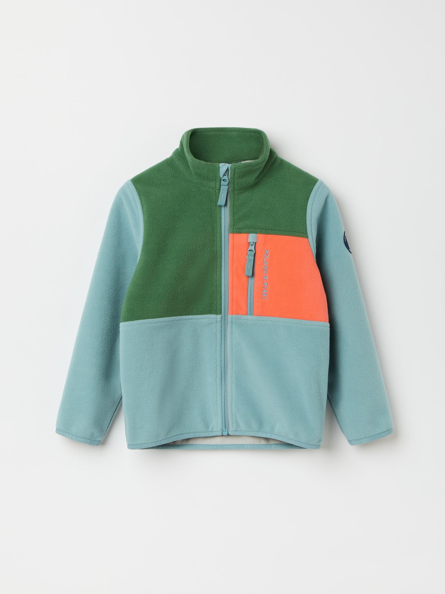 Blue Recycled Fleece Jacket from the Polarn O. Pyret kidswear collection. The best ethical kids outerwear.