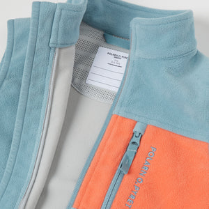 Blue Recycled Fleece Gillet from the Polarn O. Pyret kidswear collection. Made using ethically sourced materials.