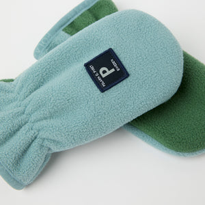 Recycled Blue Fleece kids Mittens from the Polarn O. Pyret kidswear collection. Made using ethically sourced materials.