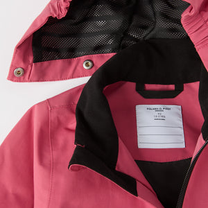 Pink Recycled Kids Puddle Suit from the Polarn O. Pyret kidswear collection. Ethically produced kids outerwear.