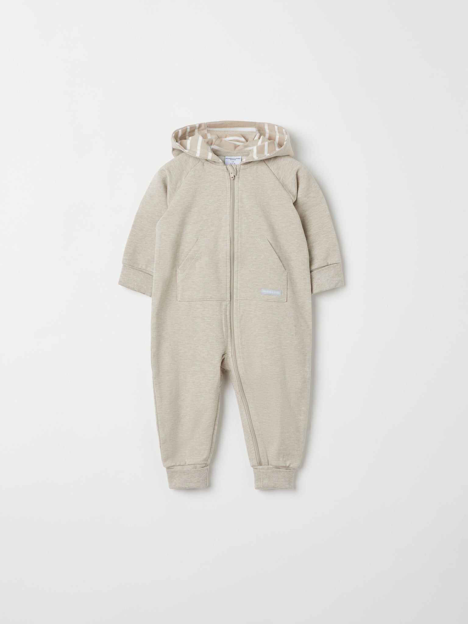 Beige Organic Cotton Sweatshirt Baby All-in-one from the Polarn O. Pyret baby collection. The best ethical kids clothes