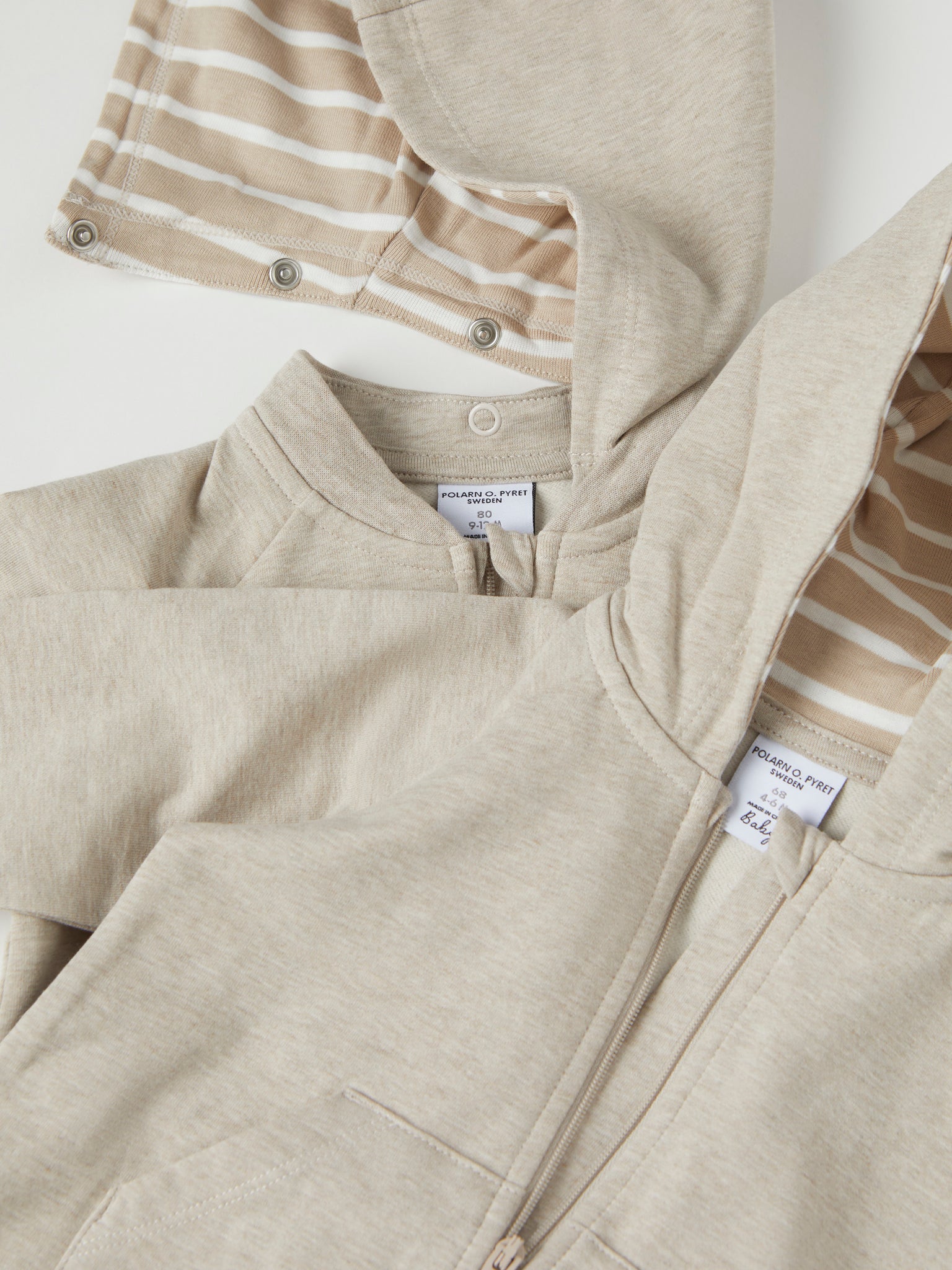 Beige Organic Cotton Sweatshirt Baby All-in-one from the Polarn O. Pyret baby collection. The best ethical kids clothes