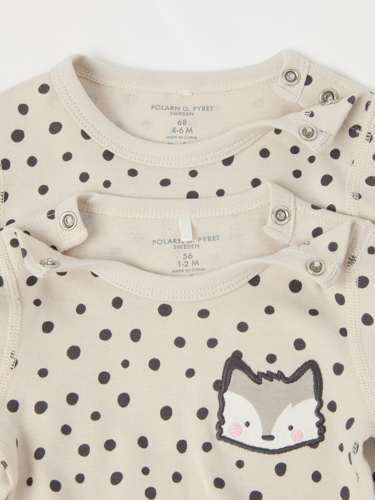 Ribbed Fox Appliqué Organic Babygrow from the Polarn O. Pyret baby collection. The best ethical kids clothes