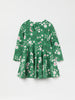 Green Floral Print Kids Dress from the Polarn O. Pyret kidswear collection. Nordic kids clothes made from sustainable sources.