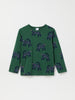 Green Wolf Print Kids Top from the Polarn O. Pyret kidswear collection. Ethically produced kids clothing.